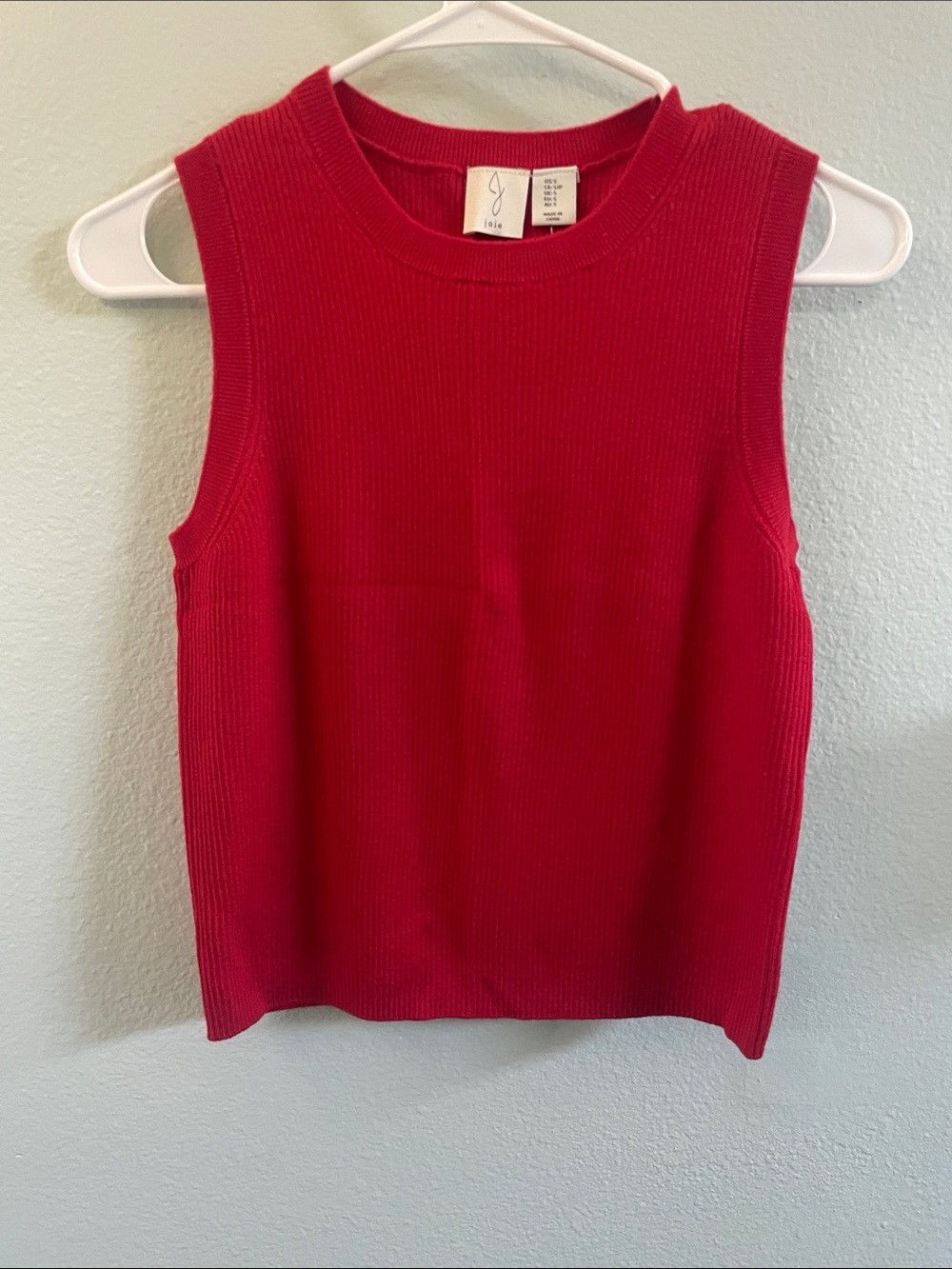 Joie Red Sleeveless Ribbed Tank Top